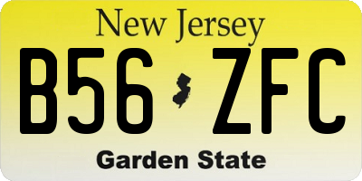 NJ license plate B56ZFC