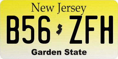 NJ license plate B56ZFH