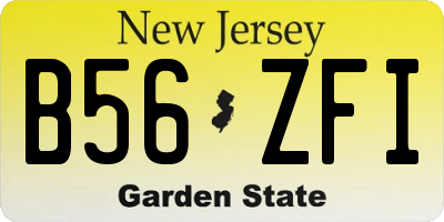 NJ license plate B56ZFI