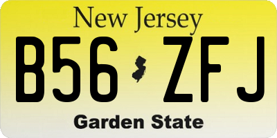 NJ license plate B56ZFJ