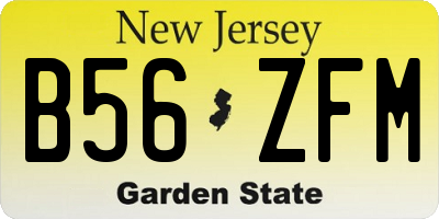 NJ license plate B56ZFM