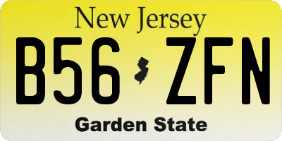 NJ license plate B56ZFN