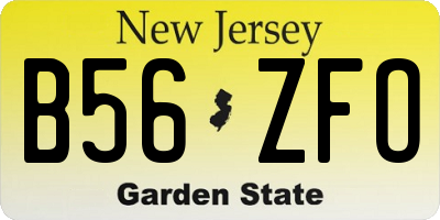 NJ license plate B56ZFO