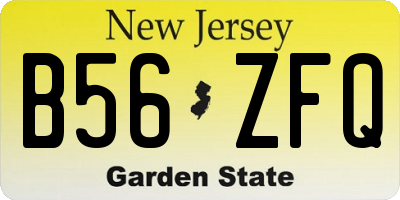 NJ license plate B56ZFQ