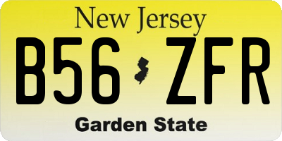 NJ license plate B56ZFR