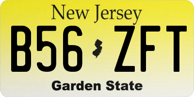 NJ license plate B56ZFT