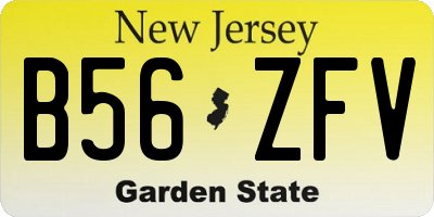 NJ license plate B56ZFV