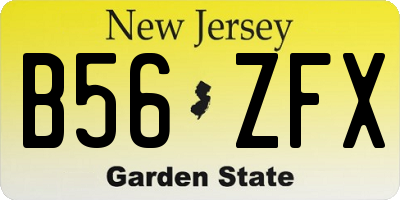 NJ license plate B56ZFX
