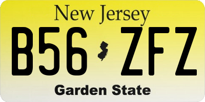 NJ license plate B56ZFZ