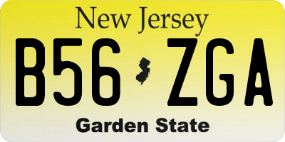 NJ license plate B56ZGA