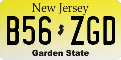 NJ license plate B56ZGD