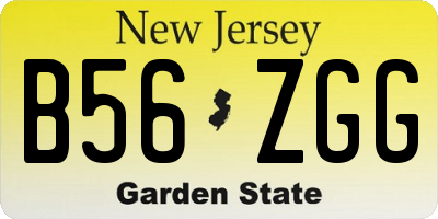 NJ license plate B56ZGG