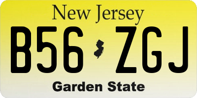 NJ license plate B56ZGJ