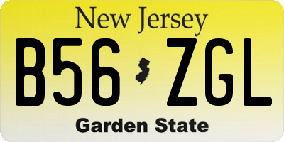 NJ license plate B56ZGL