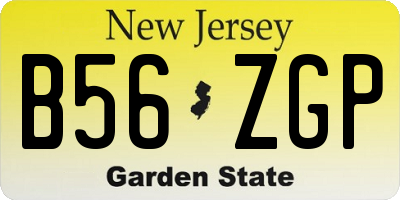 NJ license plate B56ZGP