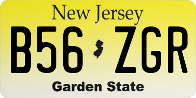 NJ license plate B56ZGR