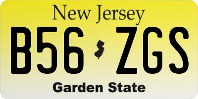 NJ license plate B56ZGS