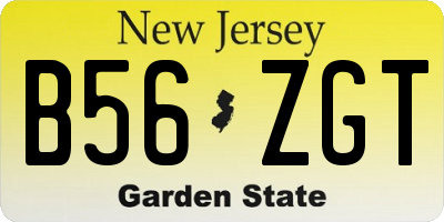 NJ license plate B56ZGT
