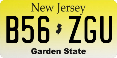 NJ license plate B56ZGU