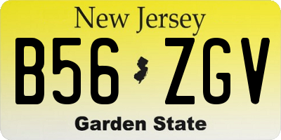 NJ license plate B56ZGV