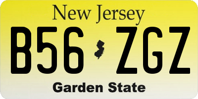 NJ license plate B56ZGZ