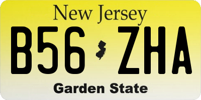 NJ license plate B56ZHA