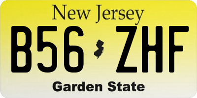 NJ license plate B56ZHF