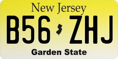 NJ license plate B56ZHJ