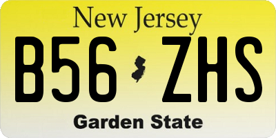 NJ license plate B56ZHS