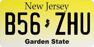 NJ license plate B56ZHU