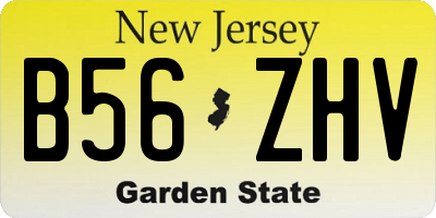NJ license plate B56ZHV