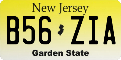NJ license plate B56ZIA