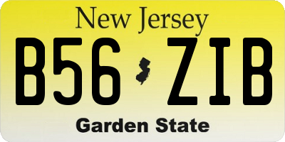 NJ license plate B56ZIB