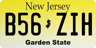 NJ license plate B56ZIH