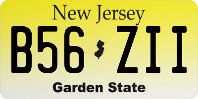 NJ license plate B56ZII