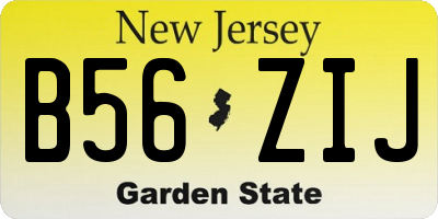 NJ license plate B56ZIJ