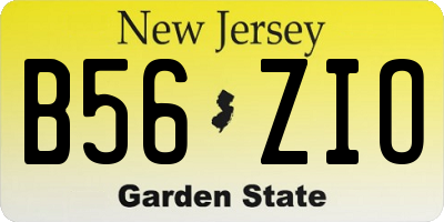NJ license plate B56ZIO