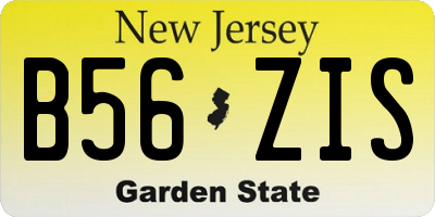NJ license plate B56ZIS