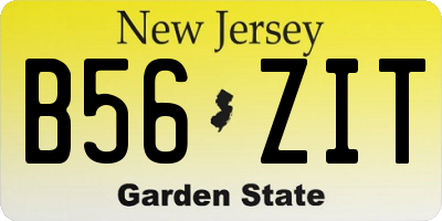 NJ license plate B56ZIT