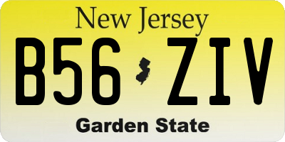 NJ license plate B56ZIV