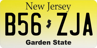 NJ license plate B56ZJA