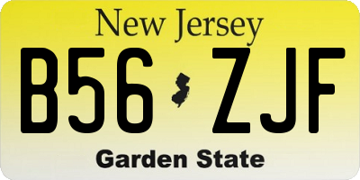 NJ license plate B56ZJF