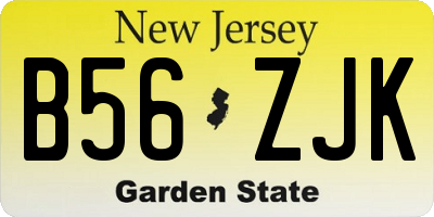 NJ license plate B56ZJK