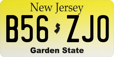 NJ license plate B56ZJO