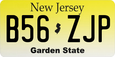 NJ license plate B56ZJP