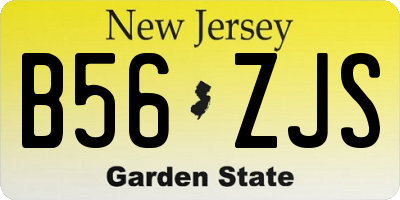 NJ license plate B56ZJS