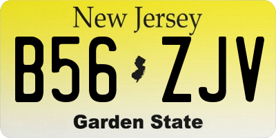 NJ license plate B56ZJV