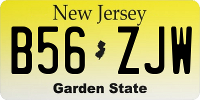 NJ license plate B56ZJW