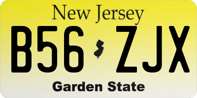 NJ license plate B56ZJX