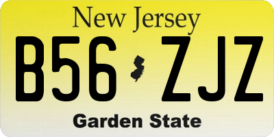 NJ license plate B56ZJZ